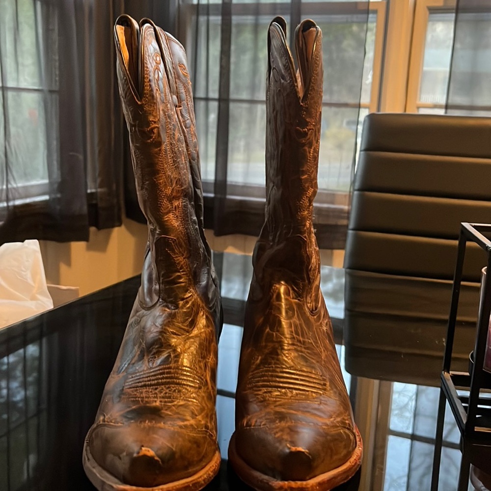 Tony lama boots. Size womens 9.5. Dark brown. Fairly broken in.